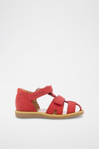 Sandálias em couro Poppy Boy Strap - Vermelho