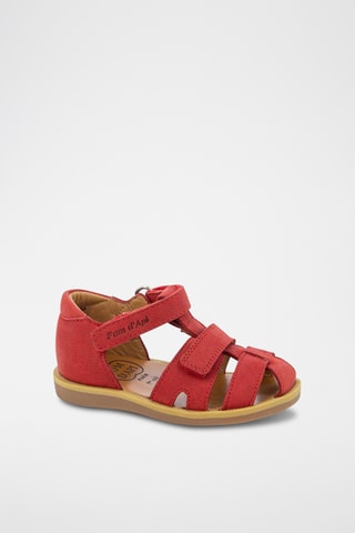 Sandálias em couro Poppy Boy Strap - Vermelho