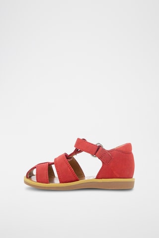 Sandálias em couro Poppy Boy Strap - Vermelho