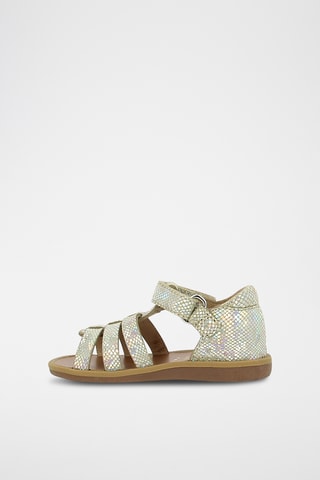 Sandálias romanas em couro Poppy Strap - Dourado