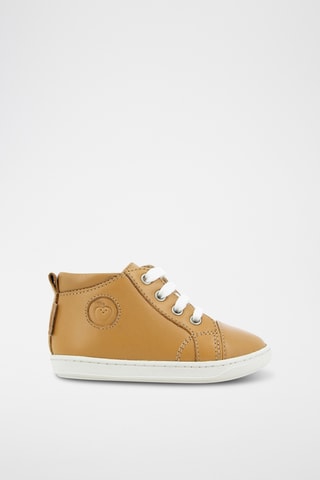 Sapatilhas subidas em couro Bouba Zip Lace - Camel