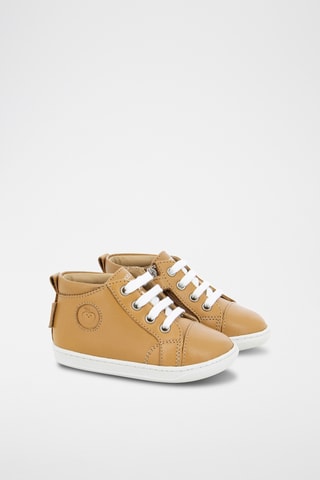 Sapatilhas subidas em couro Bouba Zip Lace - Camel