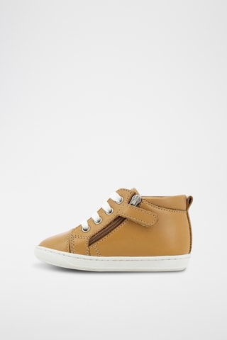 Sapatilhas subidas em couro Bouba Zip Lace - Camel