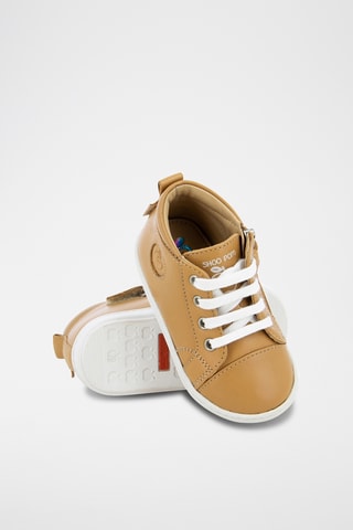 Sapatilhas subidas em couro Bouba Zip Lace - Camel
