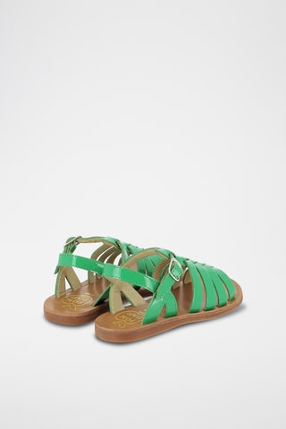 Sandálias romanas em couro Plagette Strap - Verde