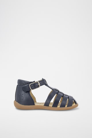 Babies em couro Stand-Up Strap Veg - Azul-marinho