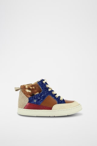 Sapatilhas subidas de couro Mousse Bump - Azul