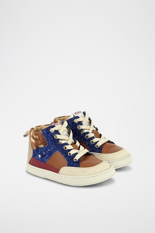 Sapatilhas subidas de couro Mousse Bump - Azul