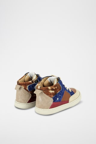 Sapatilhas subidas de couro Mousse Bump - Azul