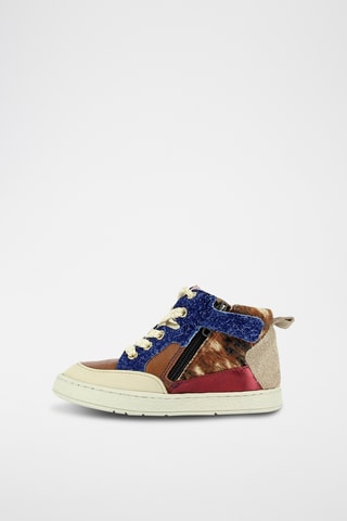 Sapatilhas subidas de couro Mousse Bump - Azul