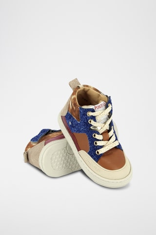 Sapatilhas subidas de couro Mousse Bump - Azul