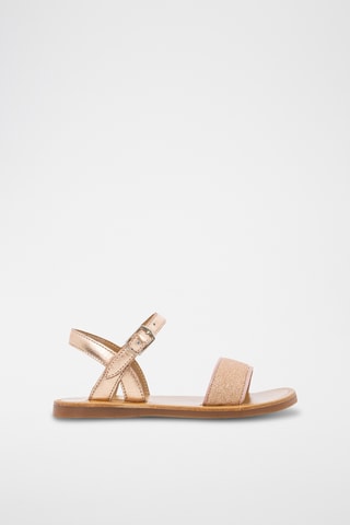 Sandálias em couro Plagette Buckle Tao - Dourado-rosa