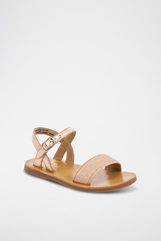 Sandálias em couro Plagette Buckle Tao - Dourado-rosa