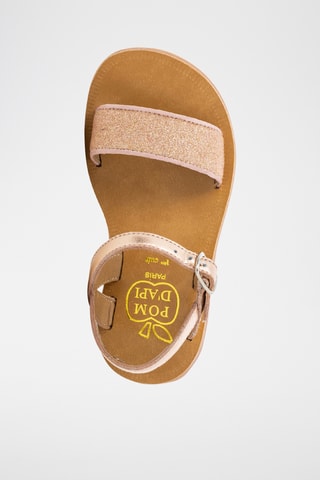 Sandálias em couro Plagette Buckle Tao - Dourado-rosa