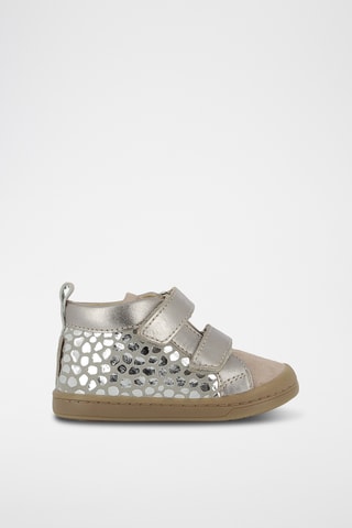 Botins em couro Kikko Scratch - Prateado