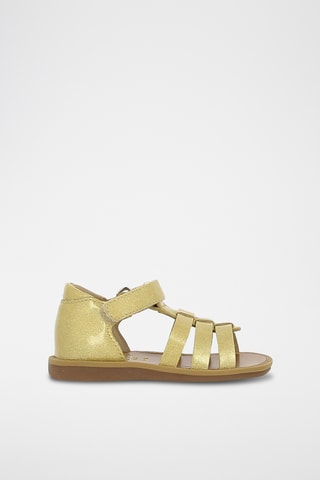 Sandálias romanas em couro Poppy Strap - Dourado