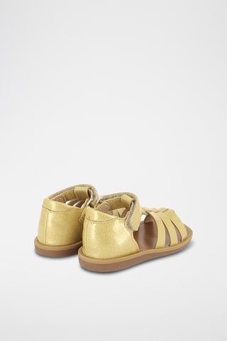 Sandálias romanas em couro Poppy Strap - Dourado