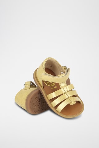 Sandálias romanas em couro Poppy Strap - Dourado