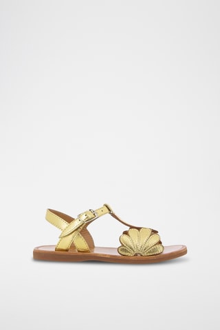 Sandálias em couro Plagette Bloom - Dourado