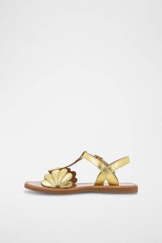 Sandálias em couro Plagette Bloom - Dourado