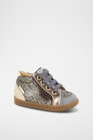 Sapatilhas subidas em couro Bouba Zip Box - Dourado