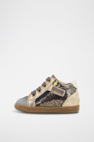 Sapatilhas subidas em couro Bouba Zip Box - Dourado