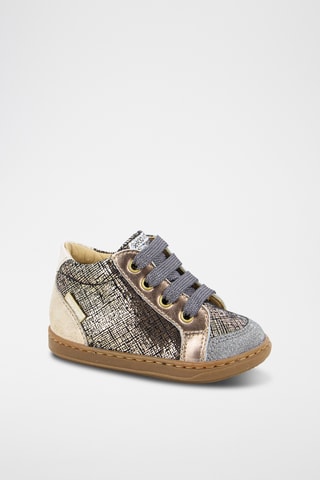 Sapatilhas subidas em couro Bouba Zip Box - Dourado