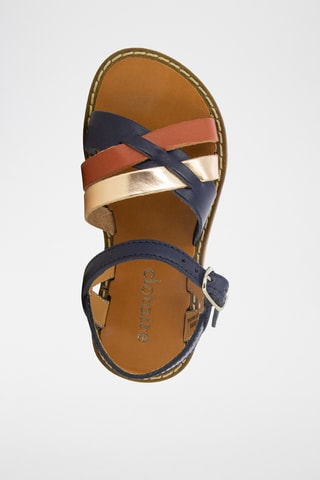 Sandálias em couro Hera Cross - Azul
