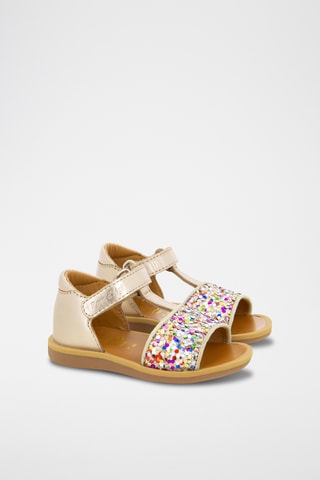 Sandálias em couro Poppy Tao Easy - Dourado