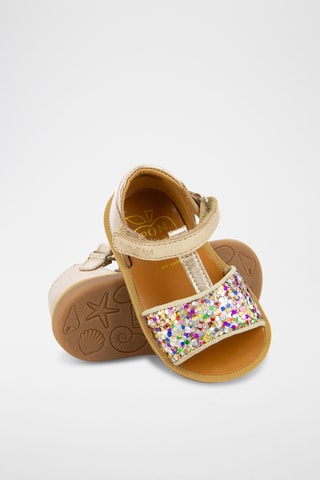 Sandálias em couro Poppy Tao Easy - Dourado