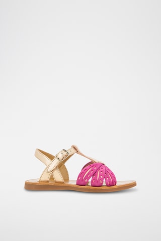 Sandálias em couro Plagette Wheat - Rosa