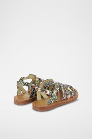 Sandálias romanas em couro Plagette Strap - Castanho