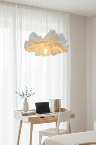 Candeeiro suspenso - Branco e azul - 40 W