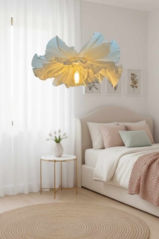 Candeeiro suspenso - Branco e azul - 40 W