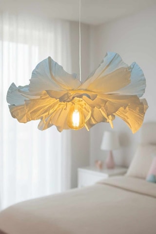 Candeeiro suspenso - Branco e azul - 40 W