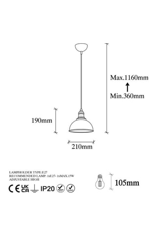 Lampadario - Bronzo - 15 W