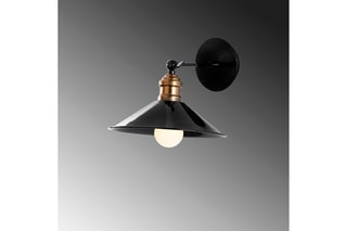 Aplique de parede Berceste Preto e dourado