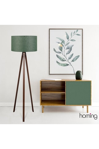 Candeeiro de pé - Verde e castanho - 60 W