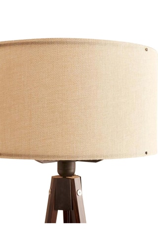 Candeeiro tripé em madeira - Creme e natural - 60 W