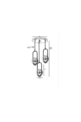 Lampadario Ahu - Bianco - 3 x 60 W