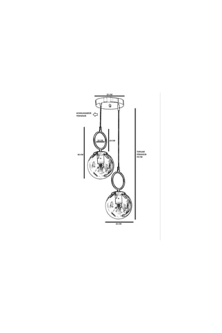 Lampadario Morino - Bianco e dorato - 2 x 60 W