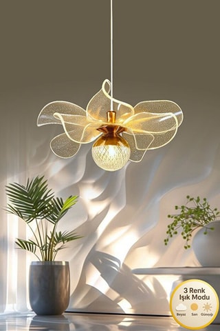 Candeeiro suspenso LED - Dourado