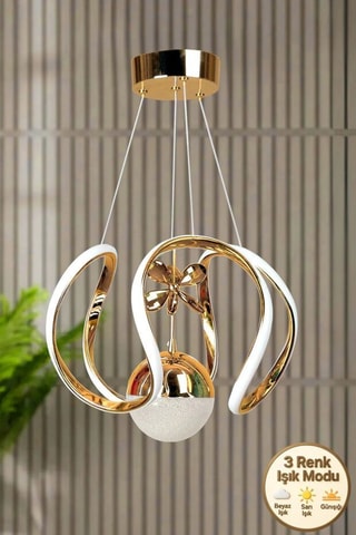 Candeeiro suspenso LED - Dourado