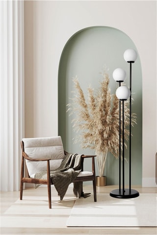 Candeeiro - Preto e branco - 3 x 60 W - 150 cm