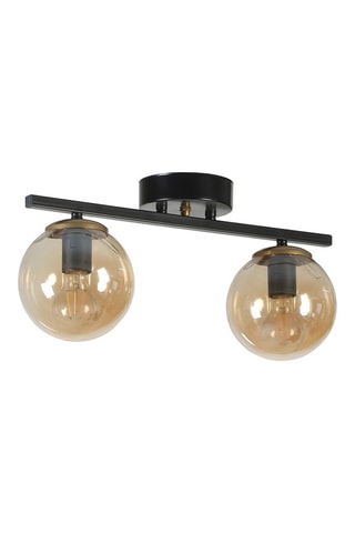 Candeeiro de teto Yeni Can 2 - Preto e dourado - 2 x 60 W