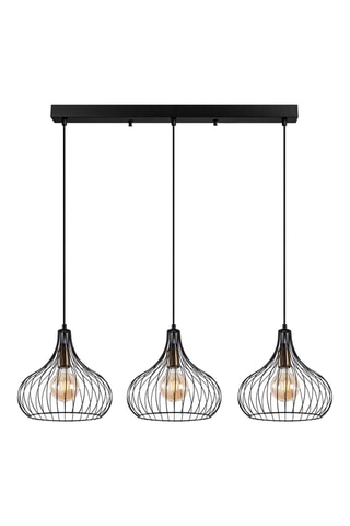 Lampadario Teldamla - Nero e ottone - 3 x 40 W