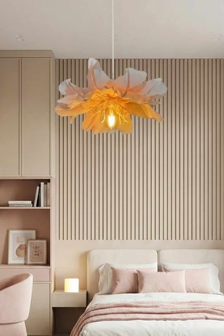 Candeeiro suspenso - branco e rosa - 40 W