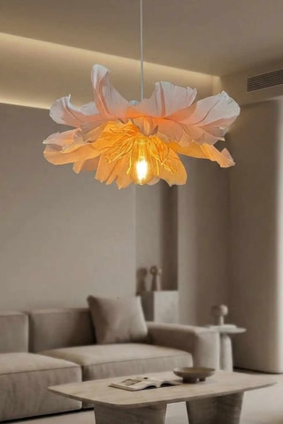 Candeeiro suspenso - branco e rosa - 40 W