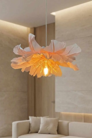 Candeeiro suspenso - branco e rosa - 40 W