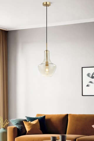 Candeeiro suspenso Grava P01-CO - Dourado - 40 W